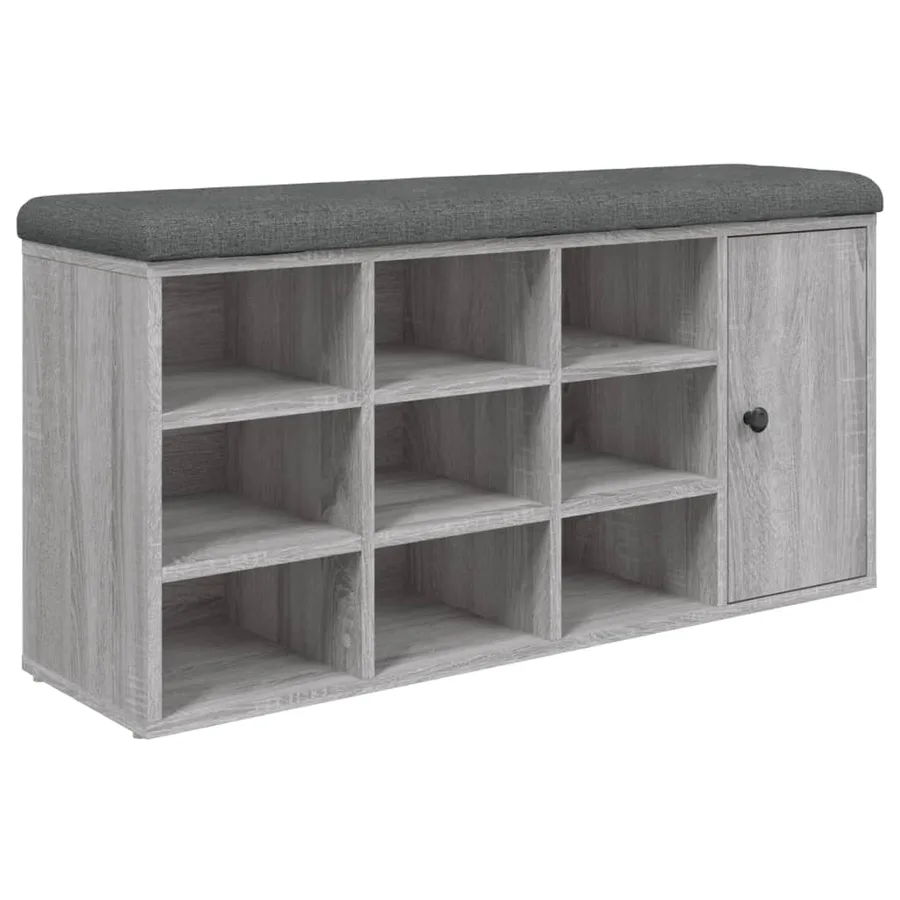 Banc à chaussures sonoma gris 102x32x50 cm bois d'ingénierie - 2