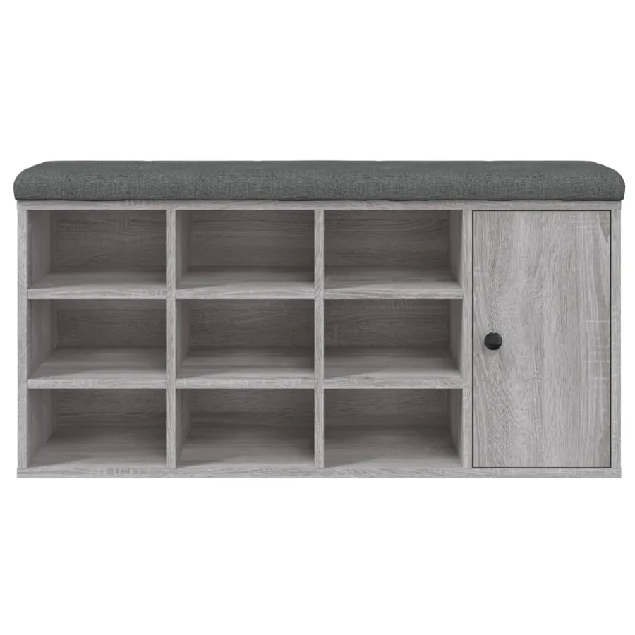 Banc à chaussures sonoma gris 102x32x50 cm bois d'ingénierie - 5
