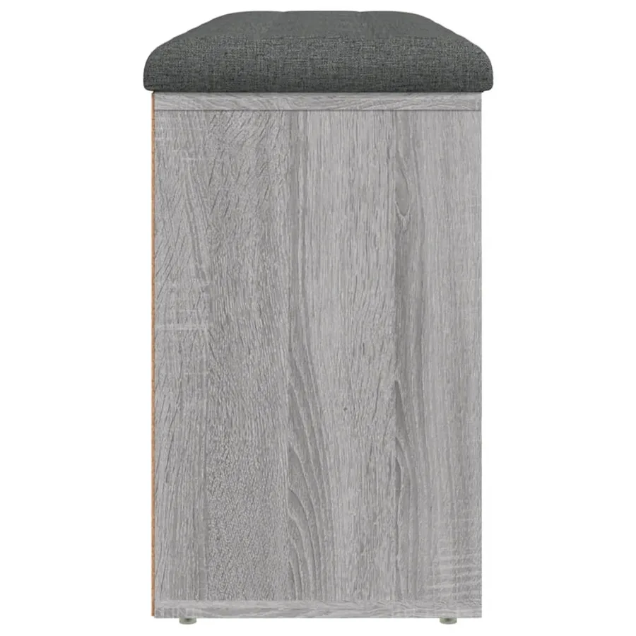 Banc à chaussures sonoma gris 102x32x50 cm bois d'ingénierie - 6