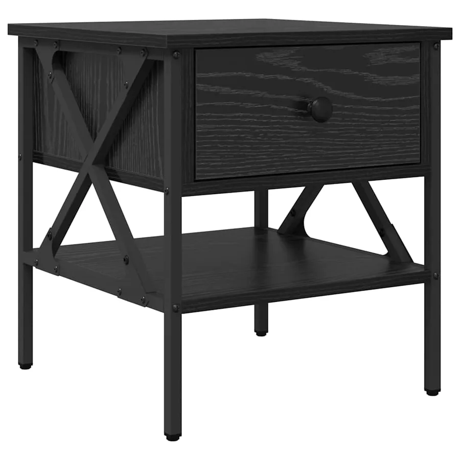 Table de chevet avec tiroir Chêne noir 40 x 42 x 45 cm - 2