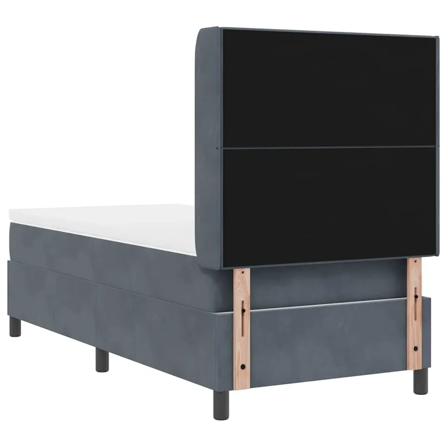 Lit à ressorts avec bandes LED Gris foncé 90 x 200 cm Velours - 10