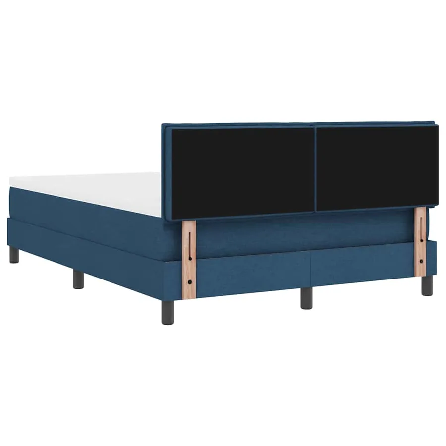 Lit à ressorts avec tête de lit Bleu 160 x 200 cm tissu - 9