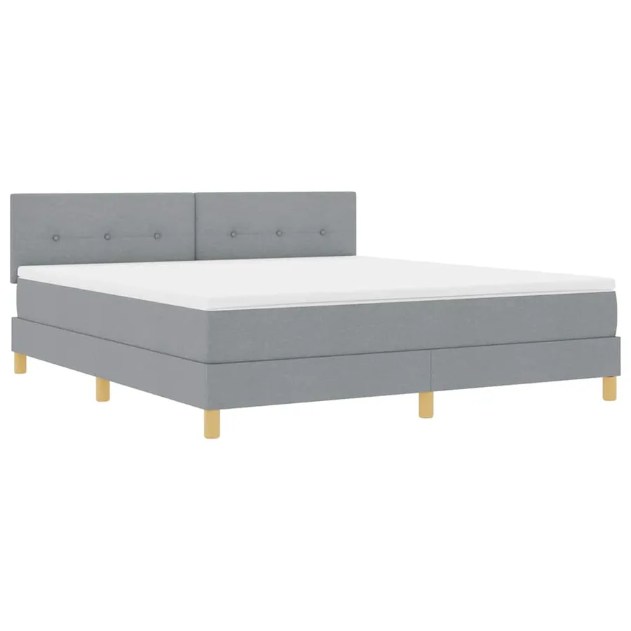 Lit à ressort LED avec bandes LED Gris clair 180 x 200 cm tissu - 2