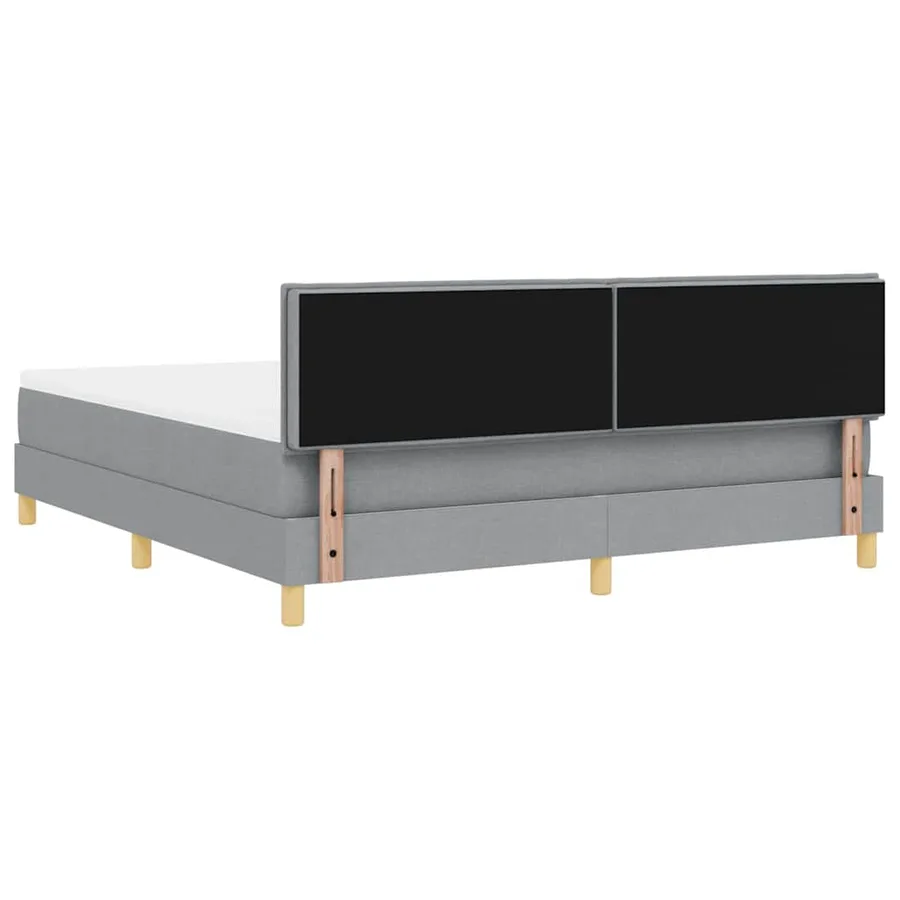 Lit à ressort LED avec bandes LED Gris clair 180 x 200 cm tissu - 8