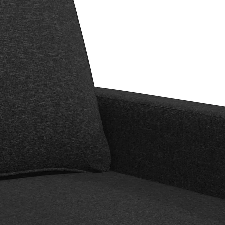 Canapé à 3 places Noir 180 cm Tissu - 7