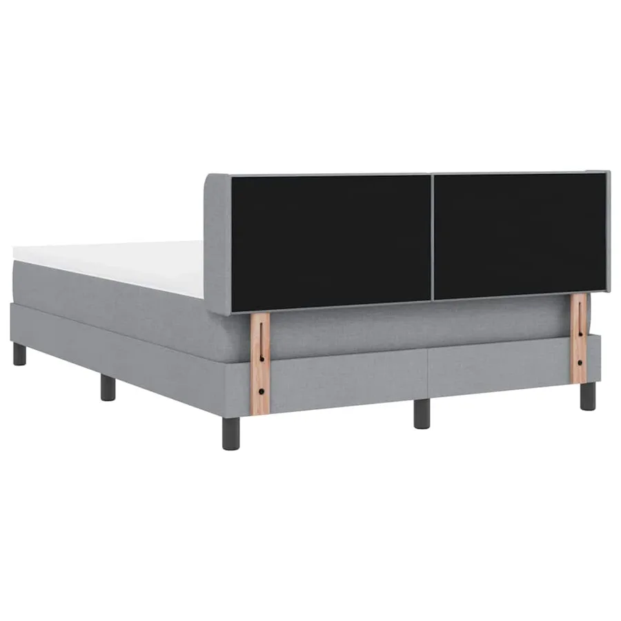 Lit à ressorts avec tête de lit Gris clair 200 x 160 cm tissu - 9