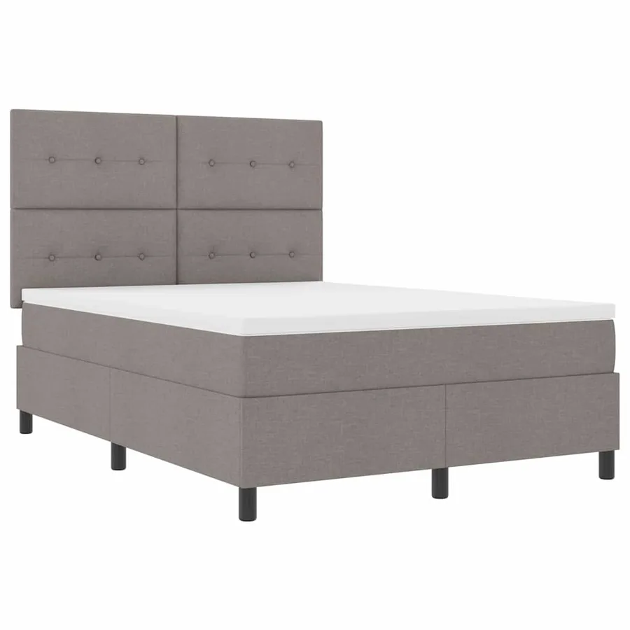 Lit à ressorts avec bandes LED Taupe 160 x 200 cm tissu - 6