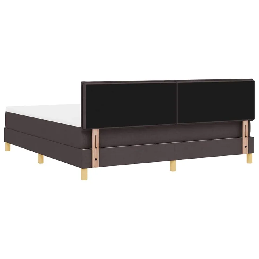 Lit à ressort LED avec coussin Marron foncé 180 x 200 cm tissu - 10