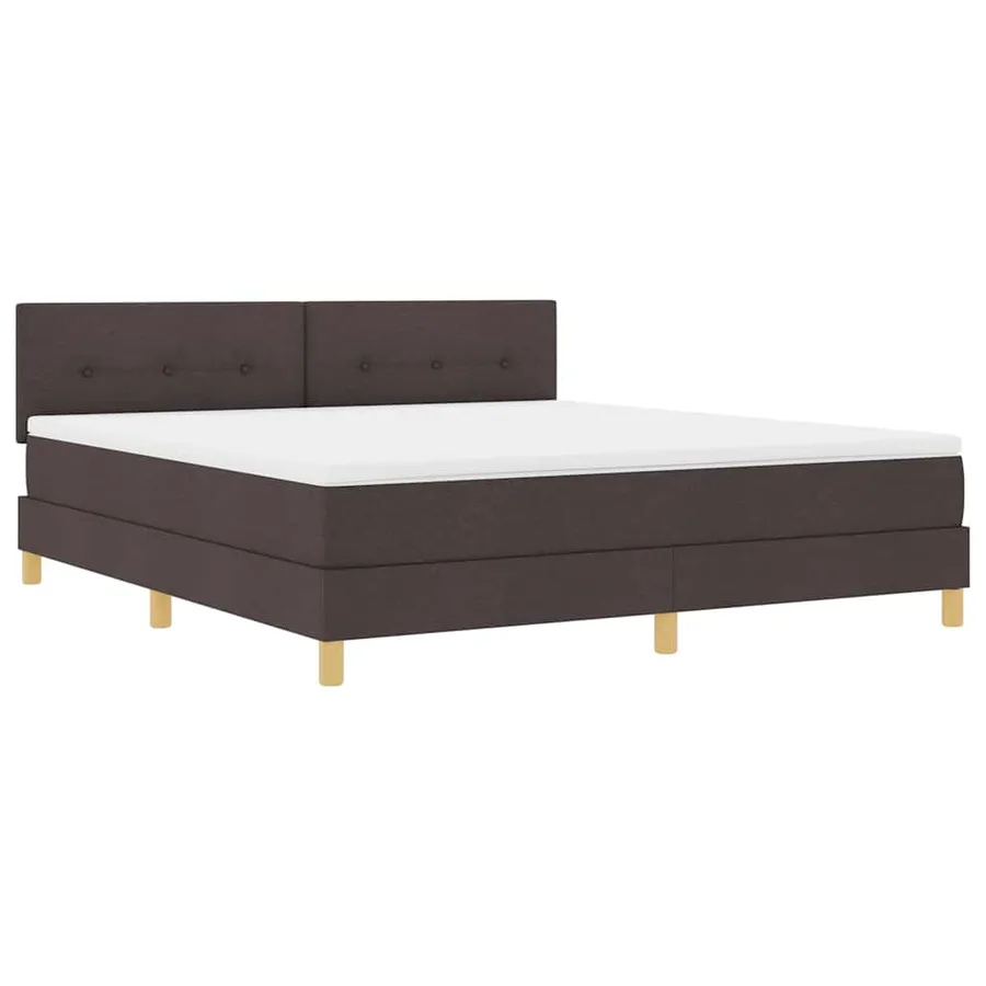 Lit à ressort LED avec coussin Marron foncé 180 x 200 cm tissu - 2