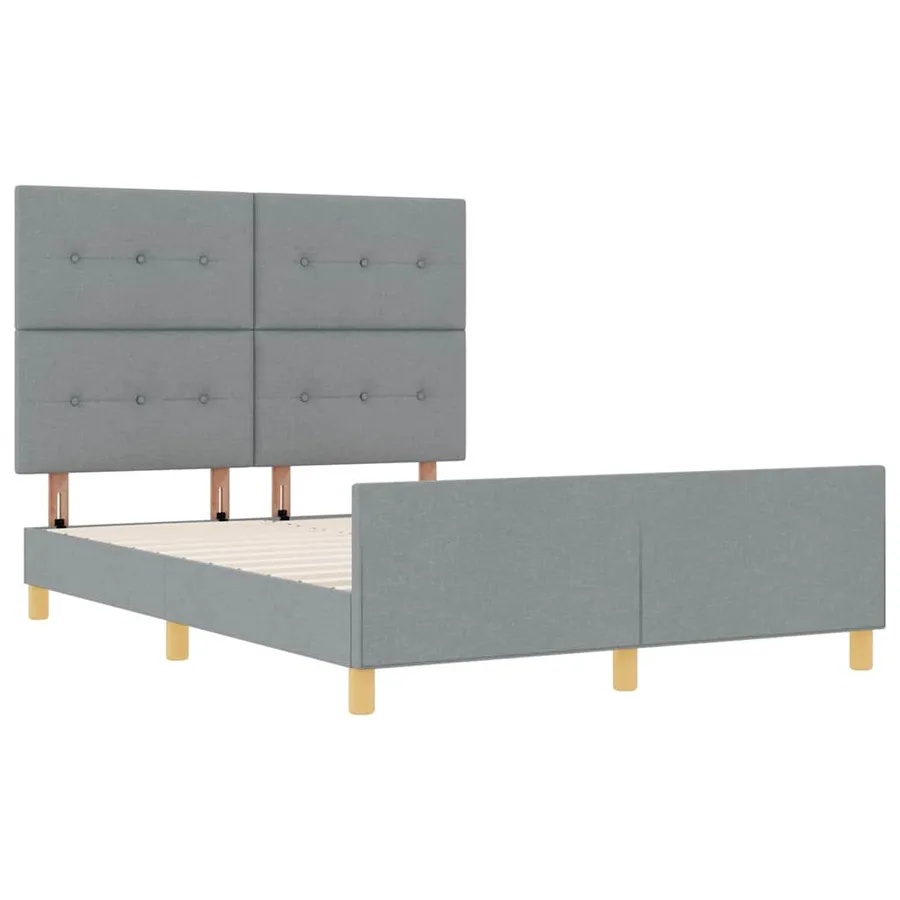 Cadre de lit avec tête de lit Gris clair 160 x 200 cm tissu - 5