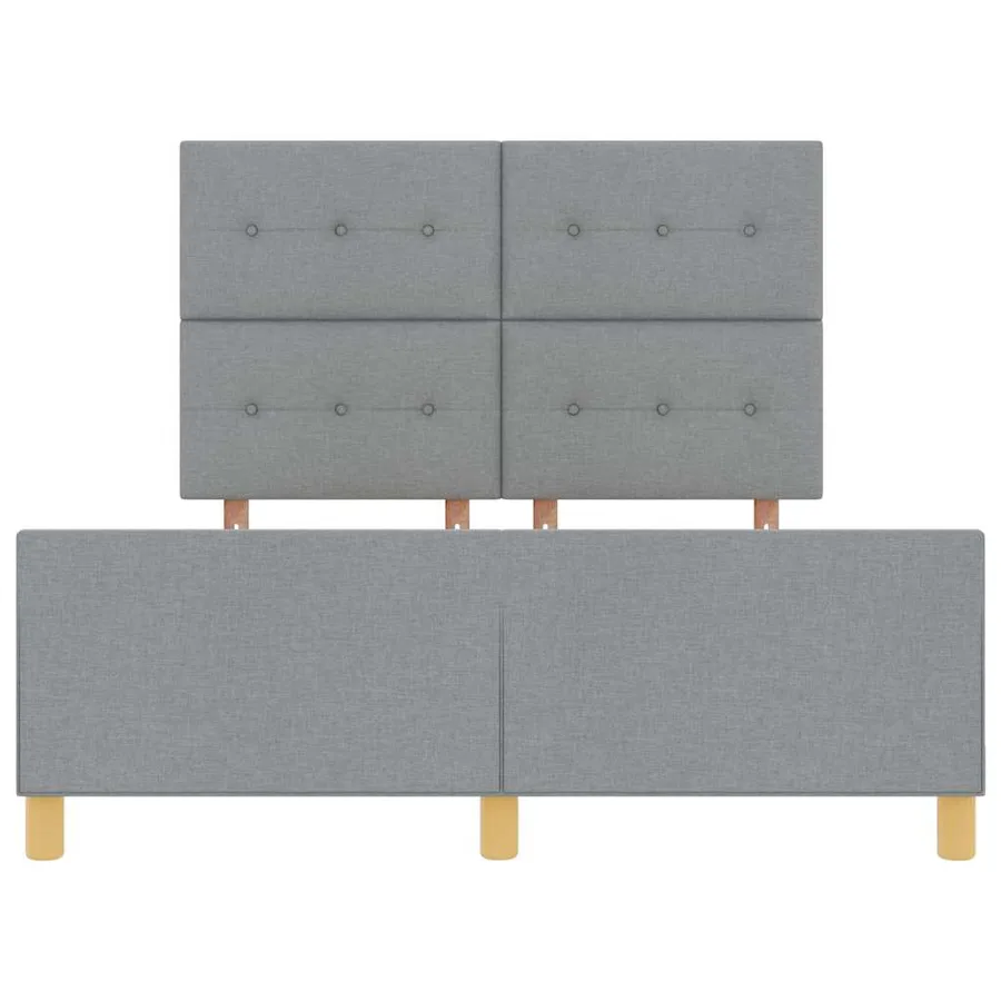 Cadre de lit avec tête de lit Gris clair 160 x 200 cm tissu - 7