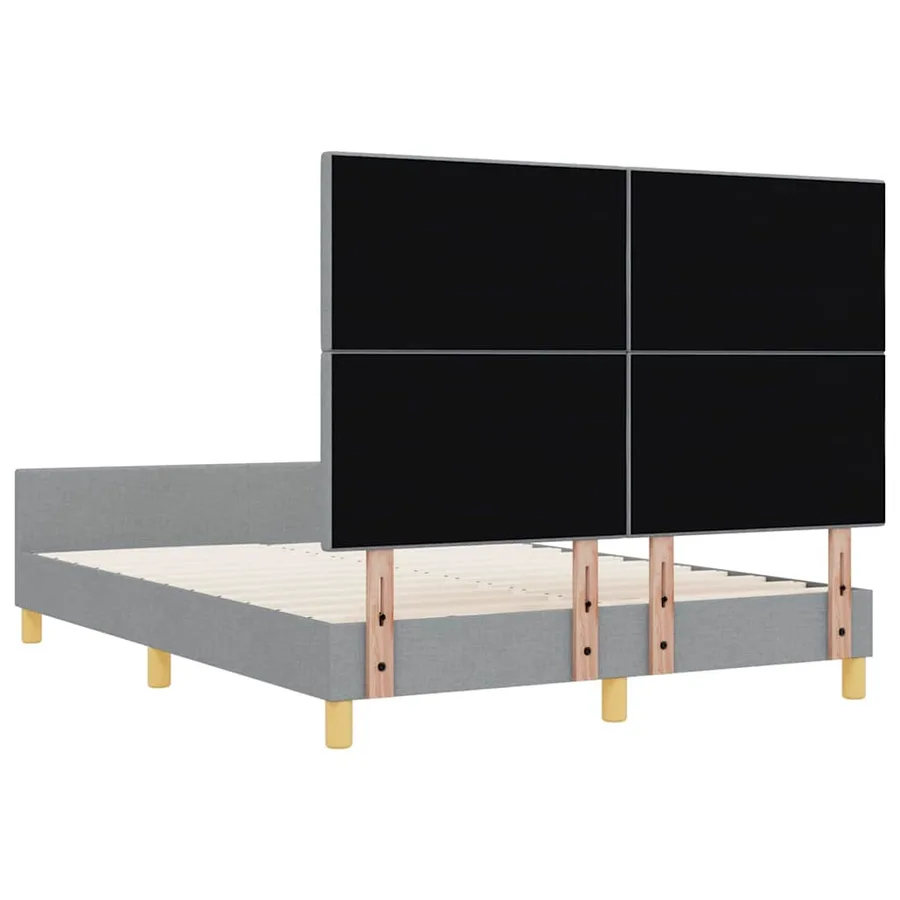 Cadre de lit avec tête de lit Gris clair 160 x 200 cm tissu - 9