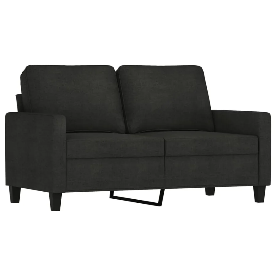 Ensemble de canapés 3 pcs avec coussins Noir Tissu - 4