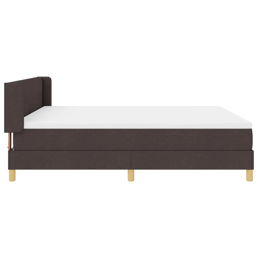 Lit à ressorts avec tête de lit Marron foncé 200 x 180 cm tissu - 3