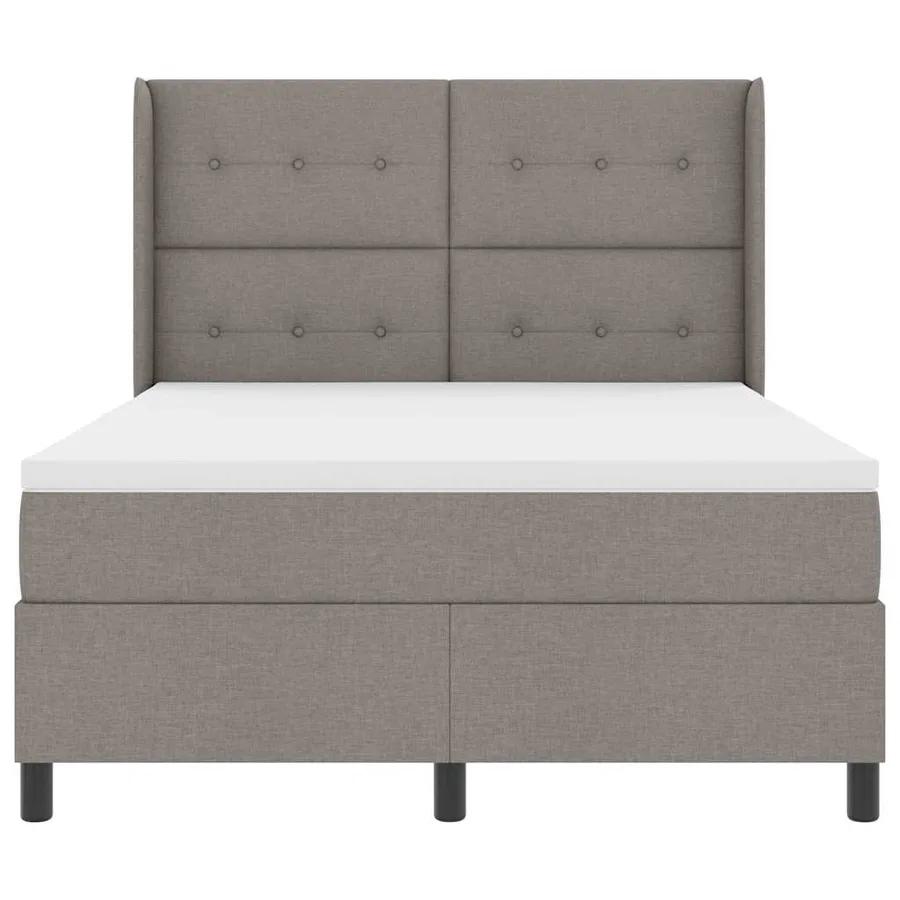 Lit à ressorts avec coussin Taupe 200 x 160 cm tissu - 7
