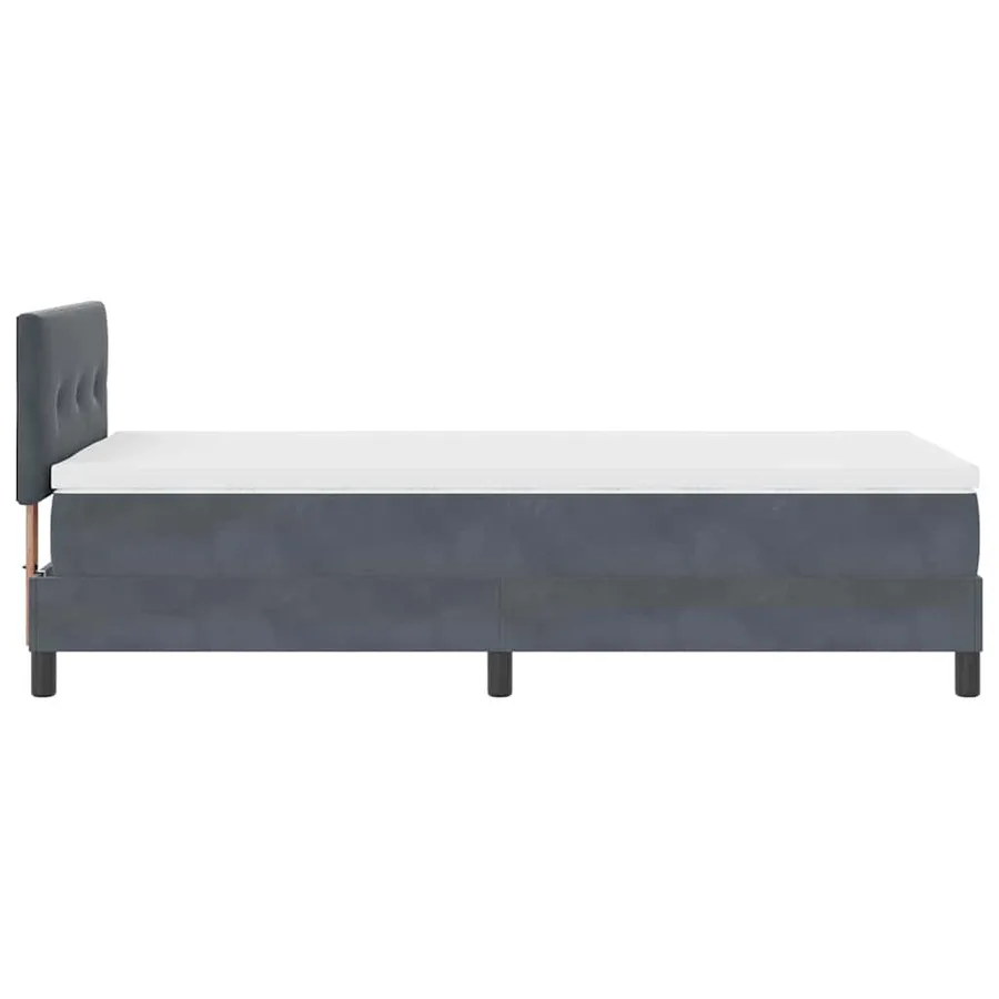 Lit à ressort LED Gris foncé 90 x 190 cm Velours - 9