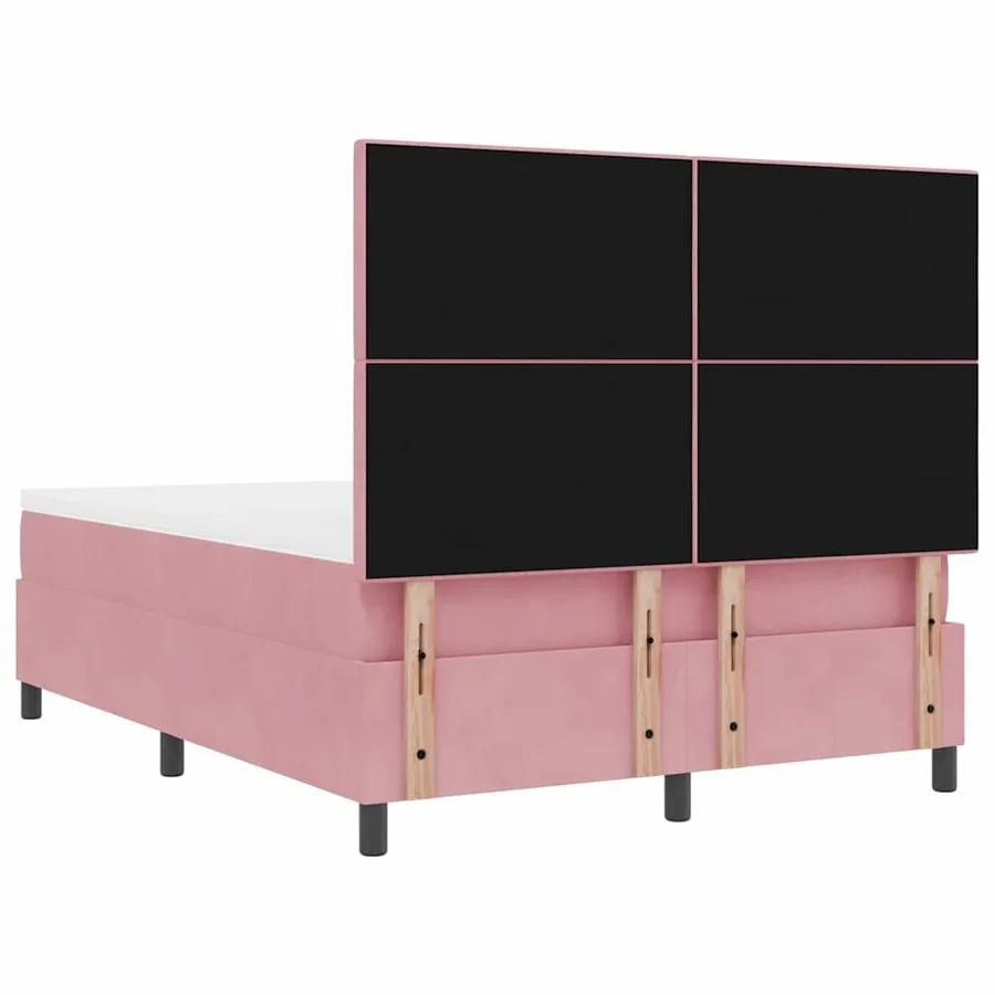Lit à ressort LED avec tête de lit Rose 140 x 190 cm Velours - 10