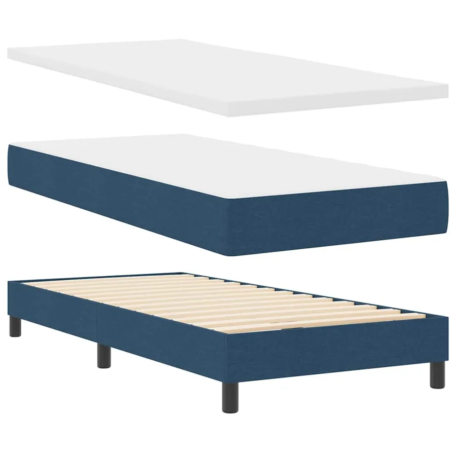 Lit à ressorts avec bandes LED Bleu 100 x 200 cm tissu - 6