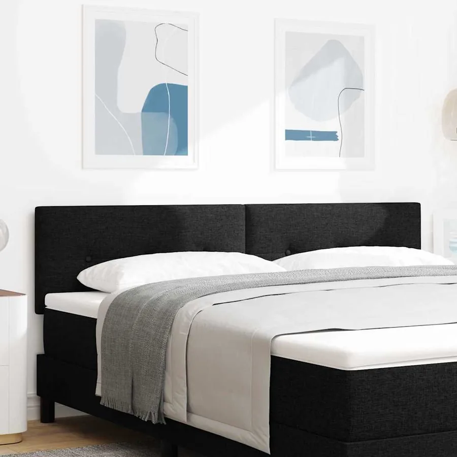 Tête de lit réglable en hauteur Noir 180 cm tissu