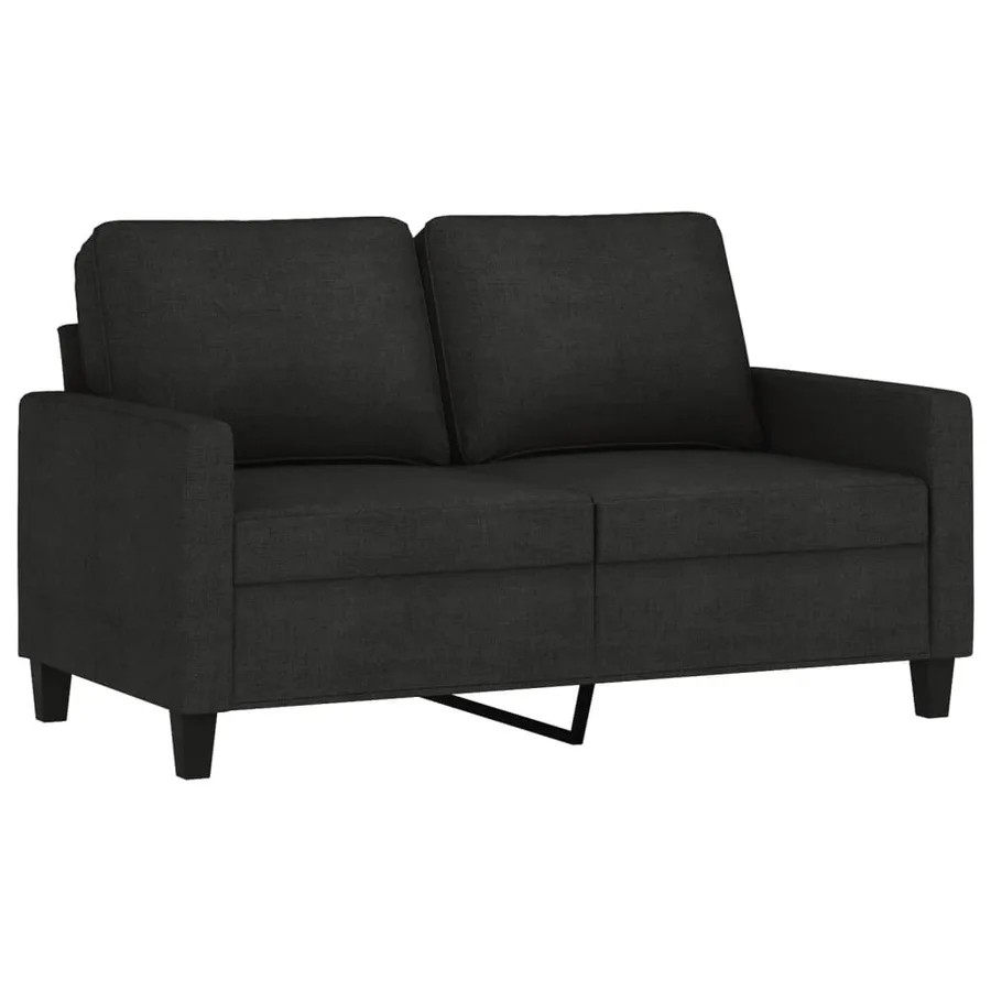 Ensemble de canapés 2 pcs avec coussins Noir Tissu - 3