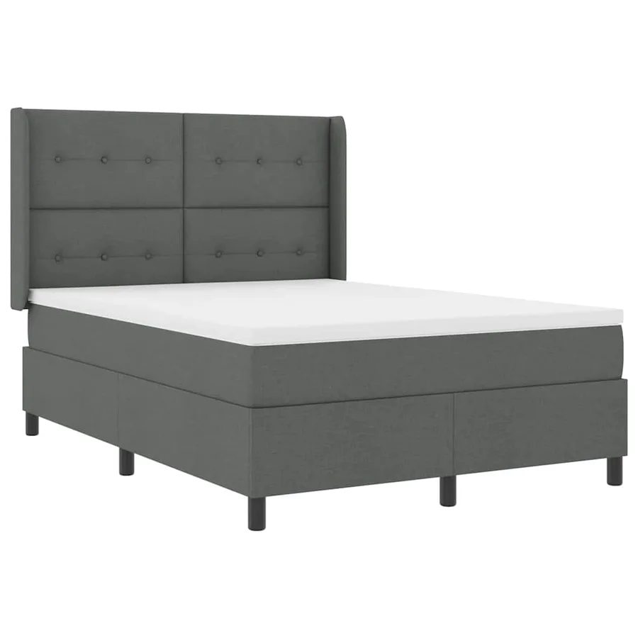 Lit à ressort LED Gris foncé 140 x 190 cm tissu - 2