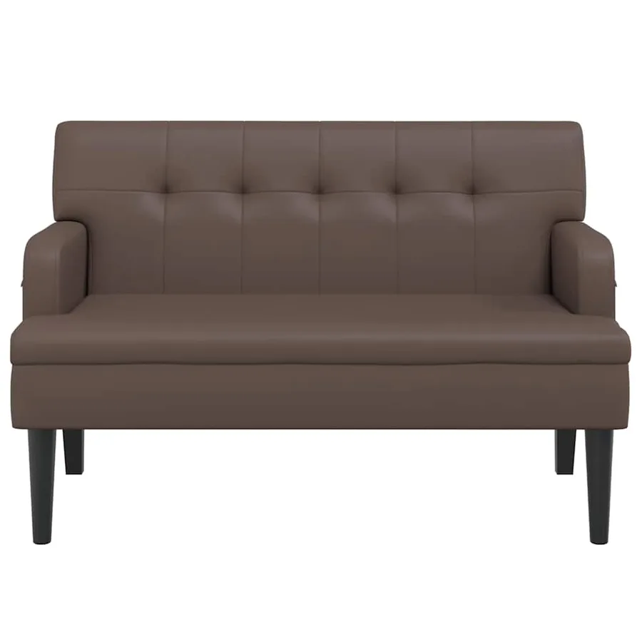 Banc avec dossier marron 112x65,5x75 cm similicuir - 3
