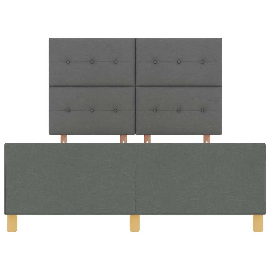Cadre de lit avec tête de lit Gris foncé 140 x 190 cm tissu - 7