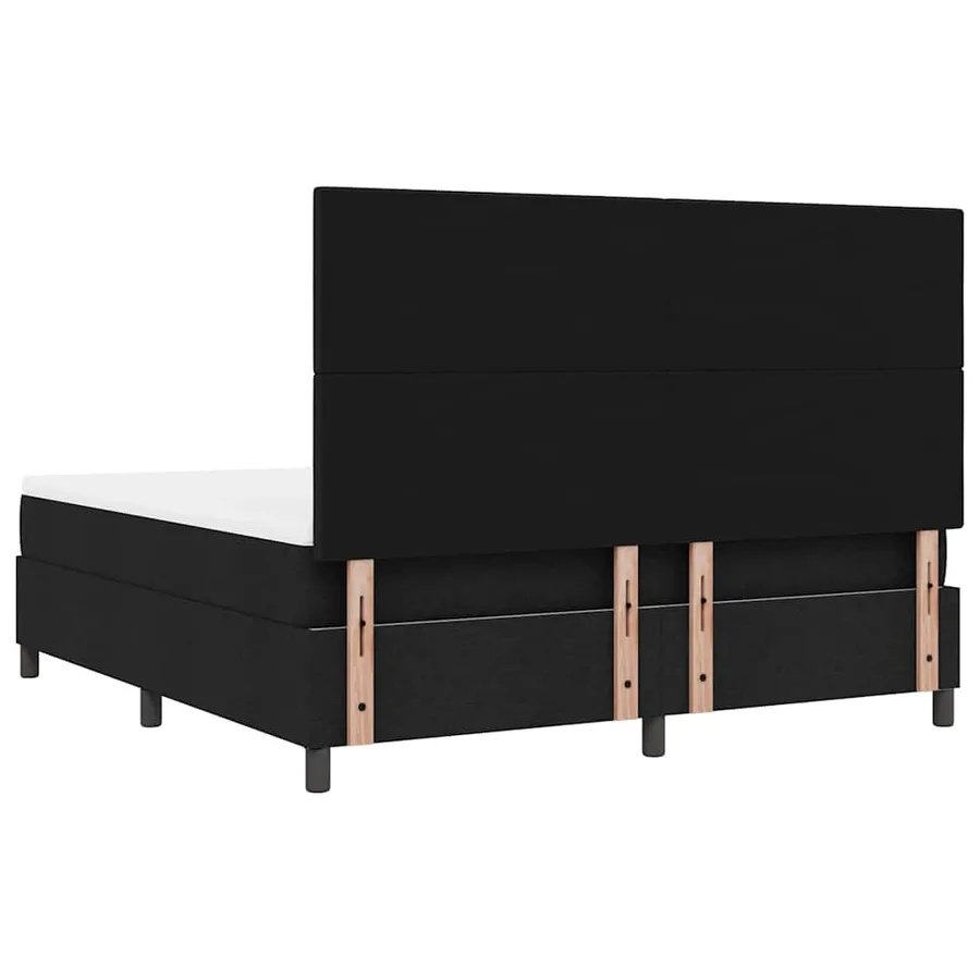 Lit à ressorts avec bandes LED Noir 180 x 200 cm tissu - 10