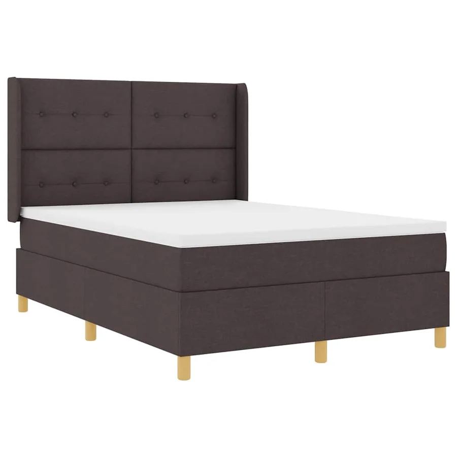 Lit à ressorts avec bandes LED Marron 160 x 200 cm tissu - 2