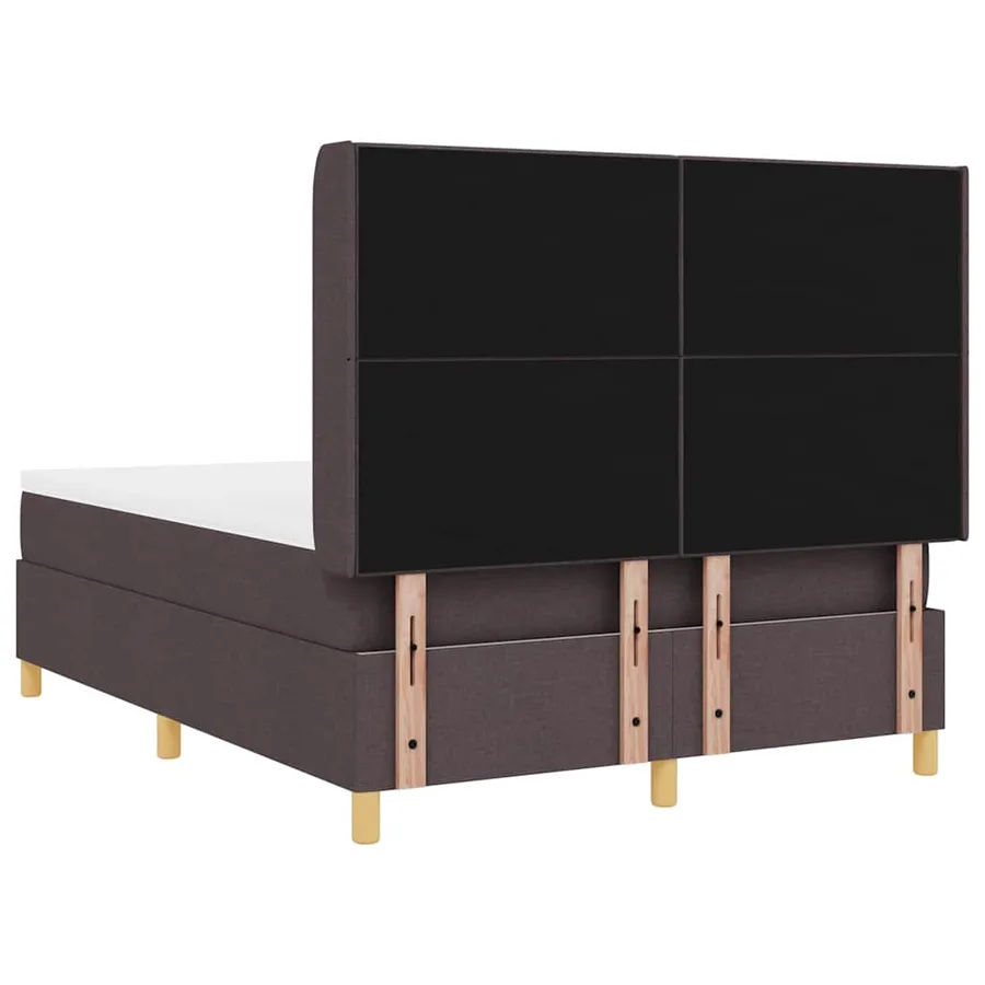 Lit à ressorts avec bandes LED Marron 160 x 200 cm tissu - 8