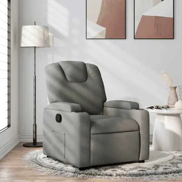 Fauteuil inclinable en tissu gris foncé