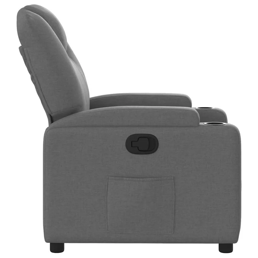 Fauteuil inclinable en tissu gris foncé - 4