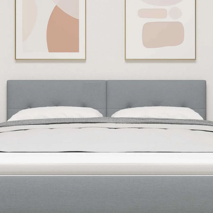 Tête de lit réglable en hauteur Gris clair 144 cm tissu - 3