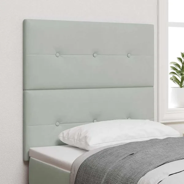 Tête de lit LED avec bandes LED Gris clair 80 cm Velours