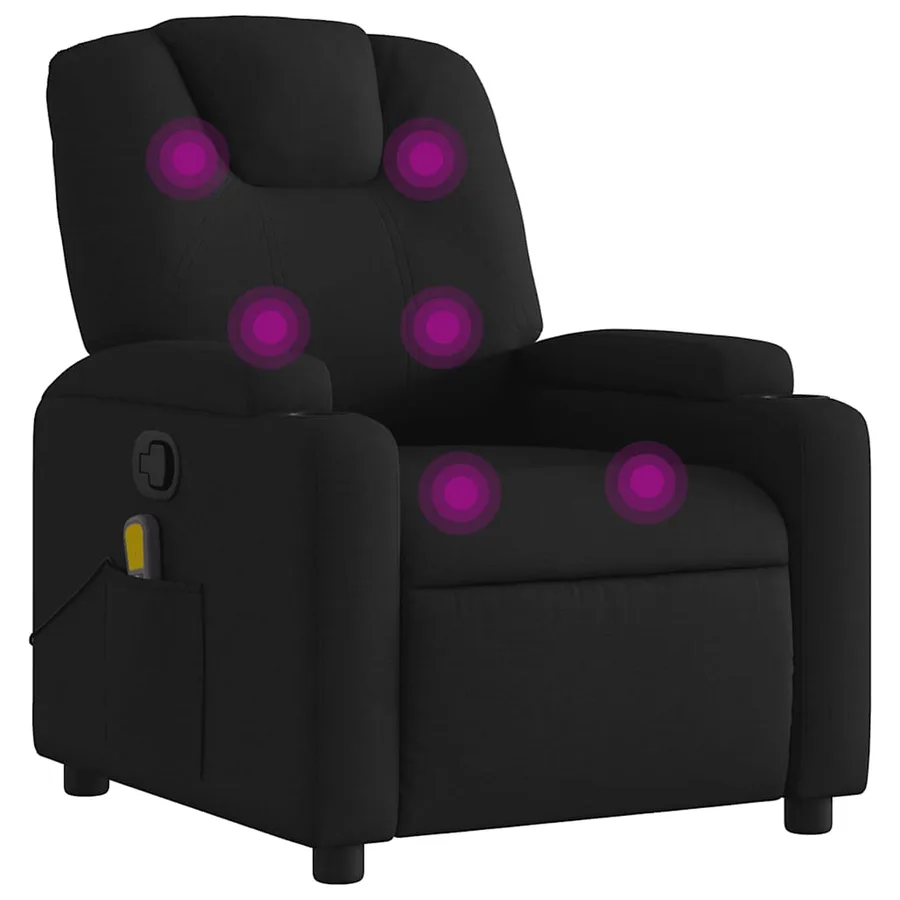 Fauteuil de massage inclinable Noir Tissu - 2