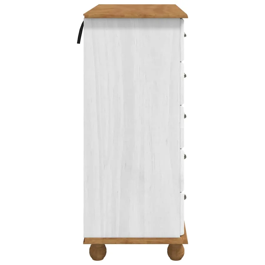 Commode ASKIM Blanc 91 x 40 x 95,5 cm Bois de pin massif - 7