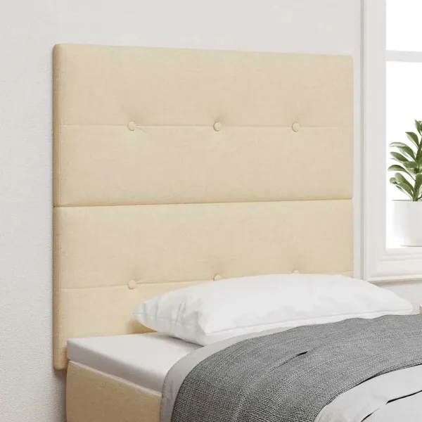 Tête de lit réglable en hauteur Crème 90 cm tissu