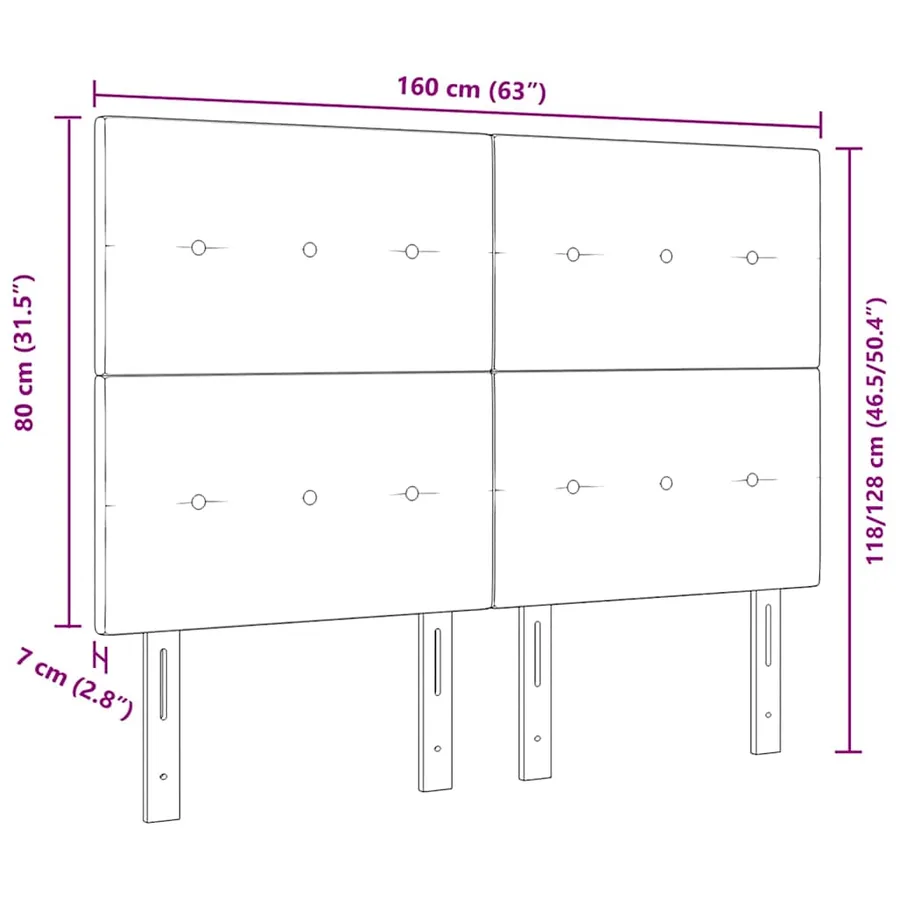 Tête de lit LED avec bandes LED Gris clair 160 cm Velours - 10