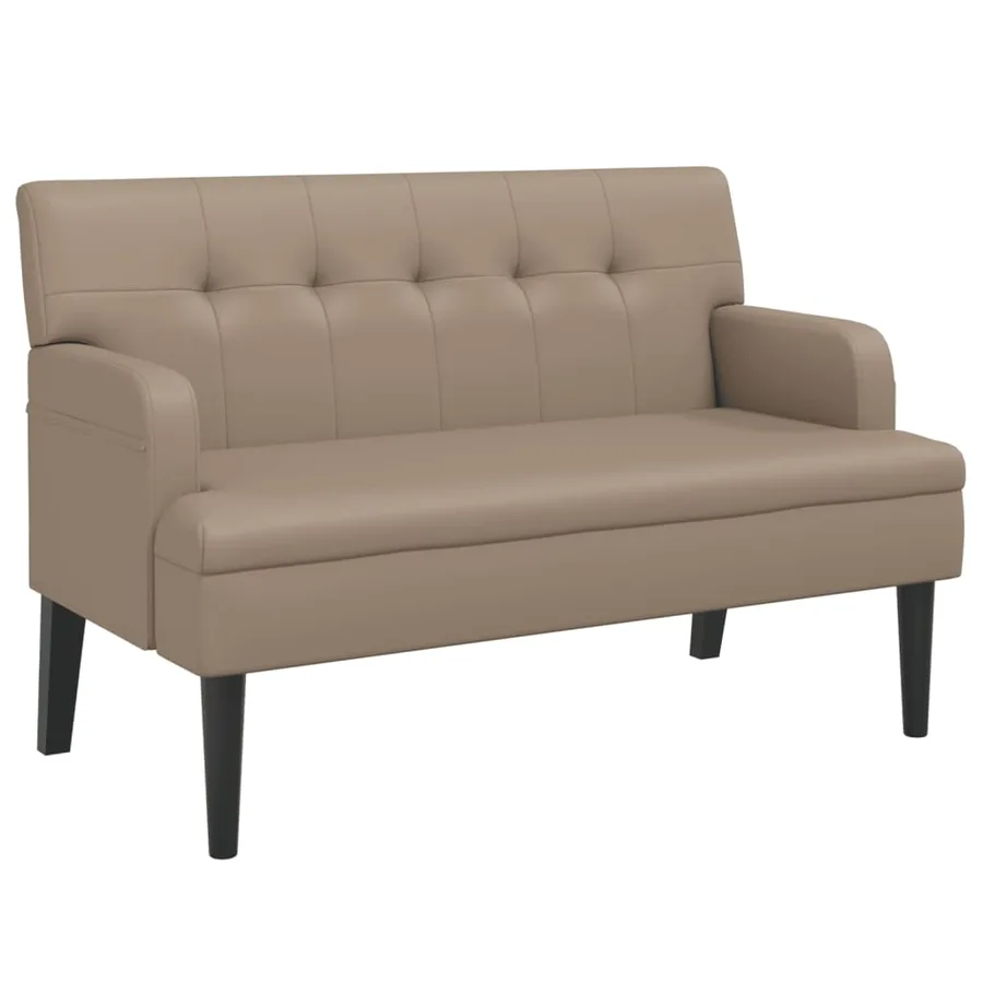 Banc avec dossier cappuccino 112x65,5x75 cm similicuir - 2