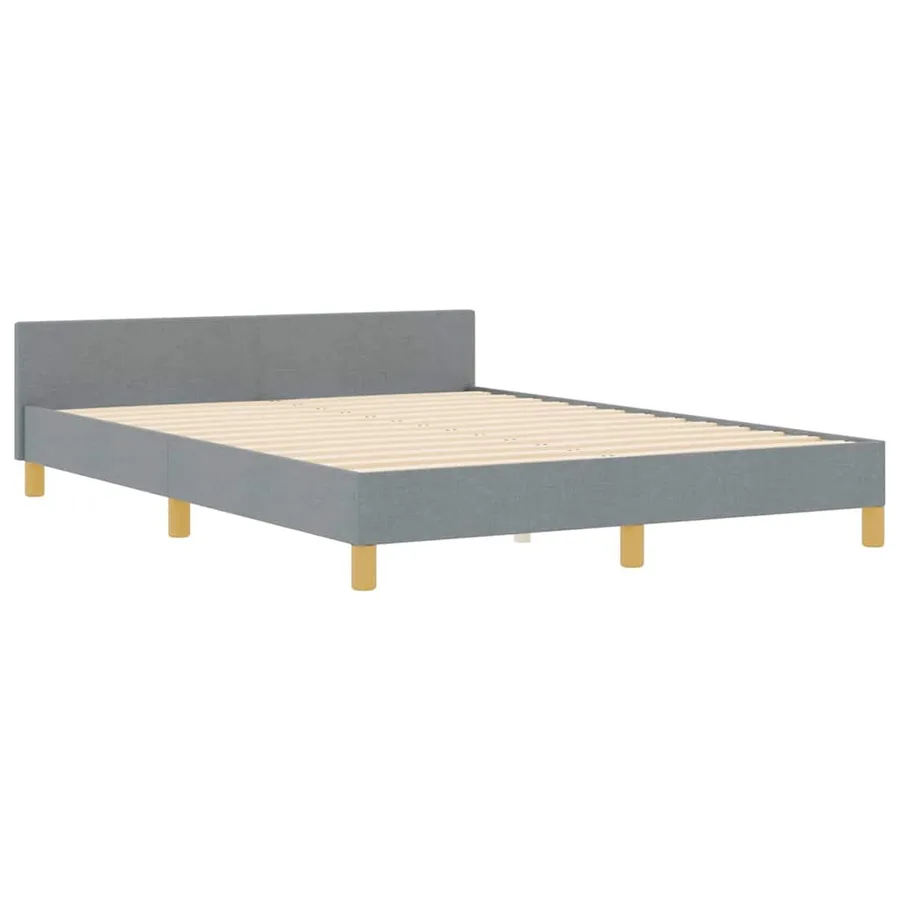 Cadre de lit avec tête de lit Gris clair 140 x 200 cm tissu - 4