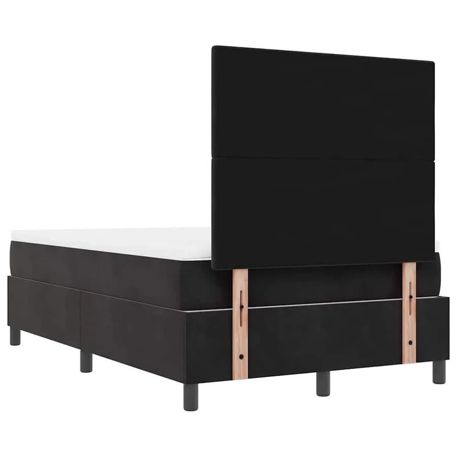 Lit à ressorts avec tête de lit Noir 200 x 120 cm Velours - 10