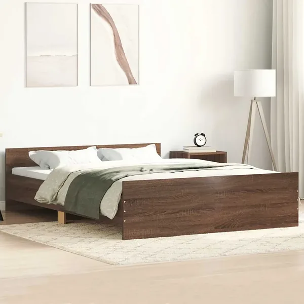 Cadre de lit sans matelas chêne marron 120x200 cm