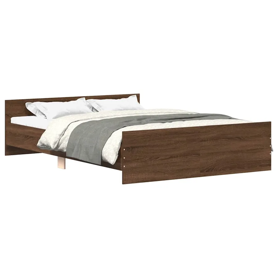 Cadre de lit sans matelas chêne marron 120x200 cm - 2