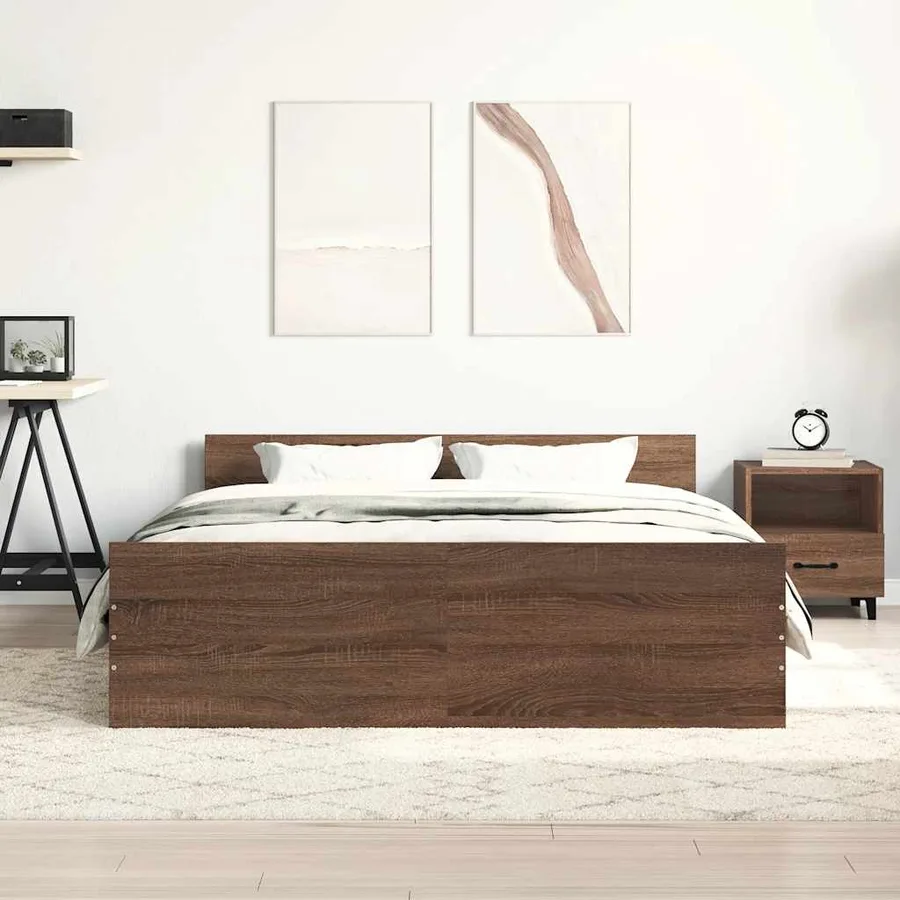 Cadre de lit sans matelas chêne marron 120x200 cm - 3