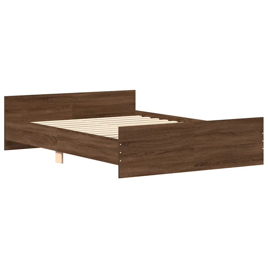 Cadre de lit sans matelas chêne marron 120x200 cm - 8