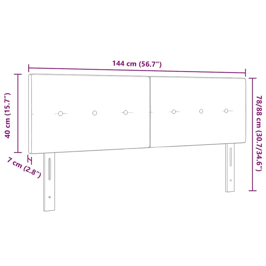 Tête de lit LED avec bandes LED Marron foncé 144 cm tissu - 10