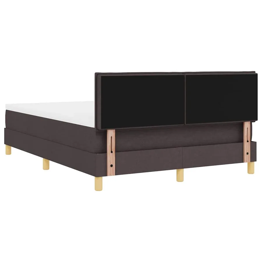 Lit à ressorts avec coussin Marron foncé 140 x 190 cm tissu - 9
