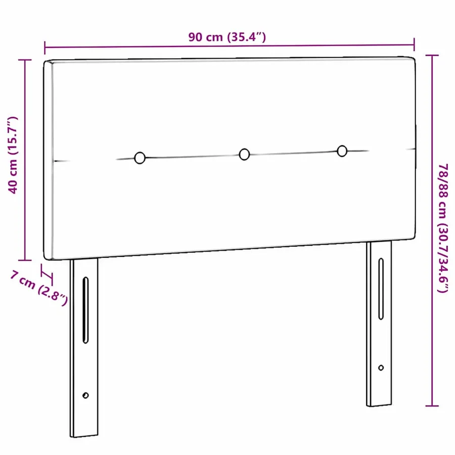 Tête de lit réglable en hauteur Marron foncé 90 cm tissu - 10