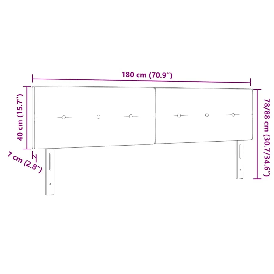 Tête de lit LED avec bandes LED Taupe 180 cm tissu - 8