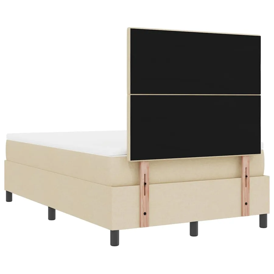 Lit à ressorts avec tête de lit Crème 120 x 200 cm tissu - 9